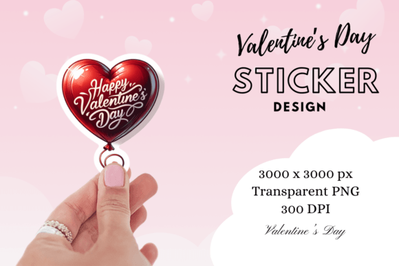Download Red Heart Balloon Valentine Sticker - Valentine sticker Collection