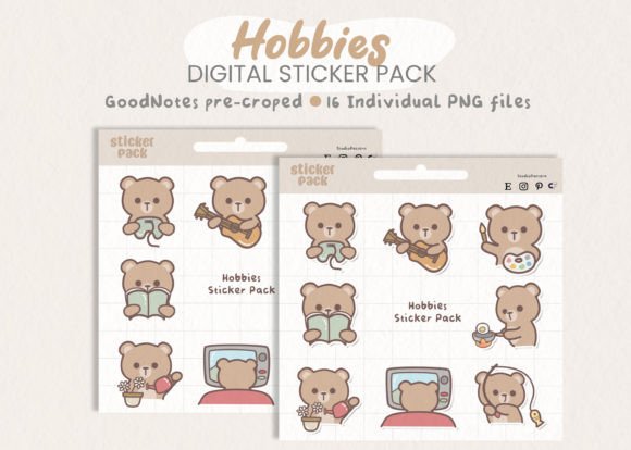 Download Hobbies Bear Digital Sticker Pack - Digital sticker Collection