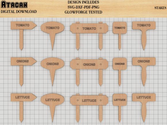 Download Garden Plant Stakes Set / Plant Markers - Marker Collection