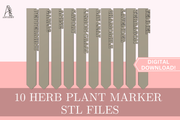 Download 10 Herb Garden Markers Vol 2 STL Files - Marker Collection