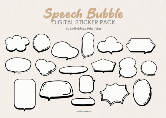 Download Speech Bubble Digital Sticker Pack - Digital sticker Collection