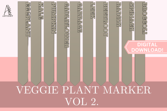 Download 10 Vegetable Garden Markers Vol 2 STL - Marker Collection