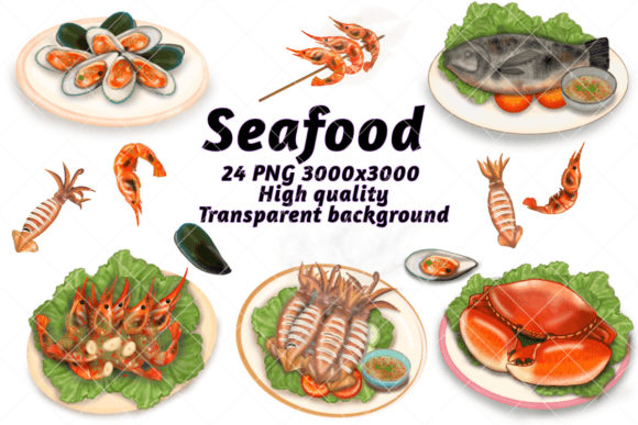 Download Seafood Realistic Painting - Realistic painting Collection