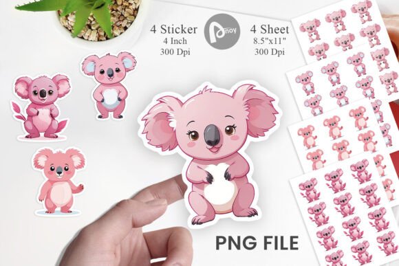 Download Pink Koala Valentine Sticker - Valentine sticker Collection