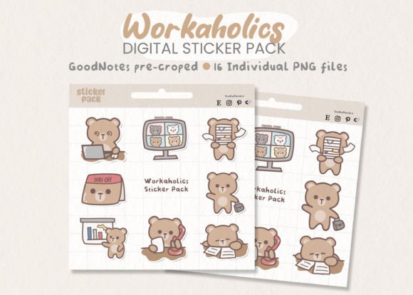 Download Workaholics Bear Digital Sticker Pack - Digital sticker Collection